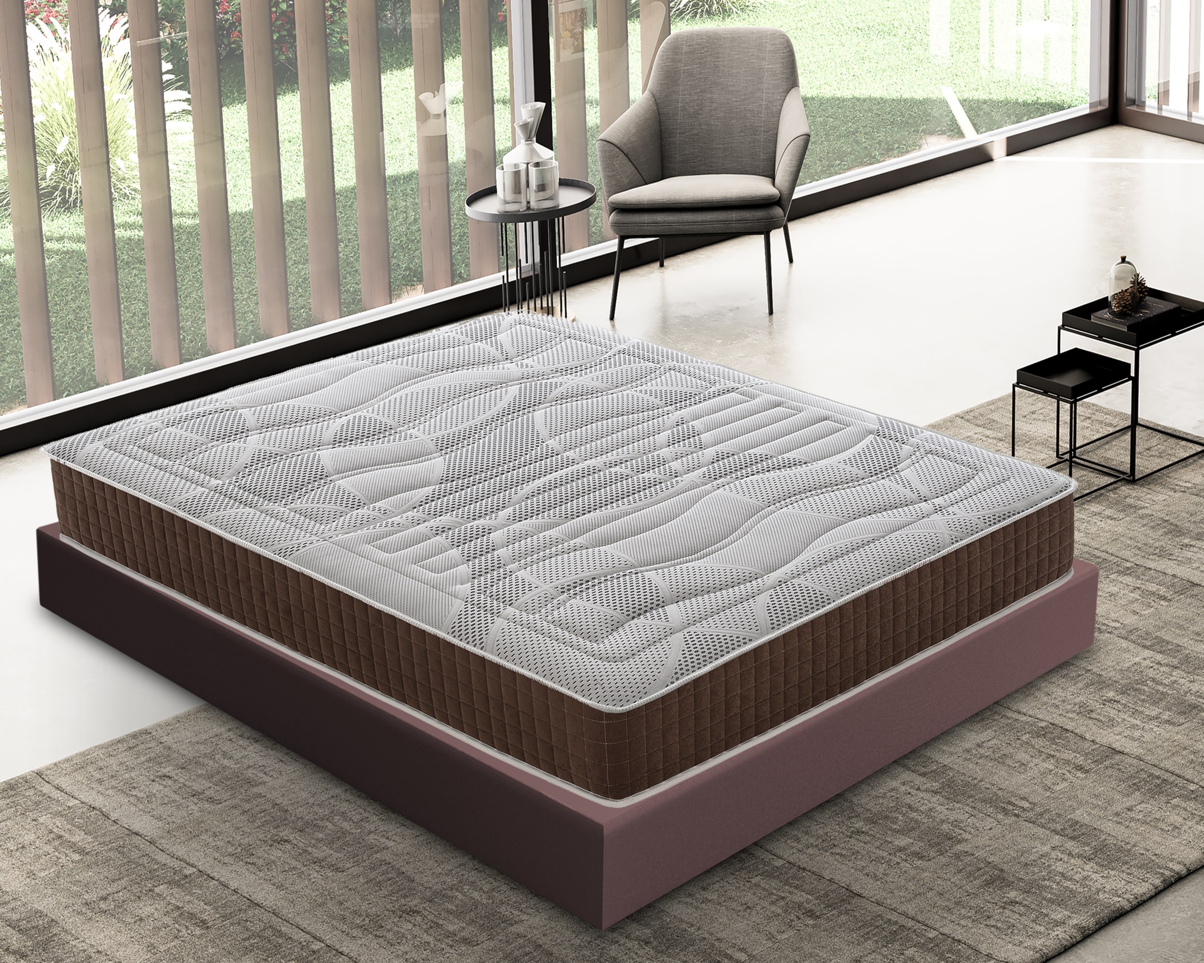 Materasso Matrimoniale 180x200 in Memory Foam - 13 Zone di Comfort - Alta densità  - Reversibile - Ortopedico - Rigidità  H3