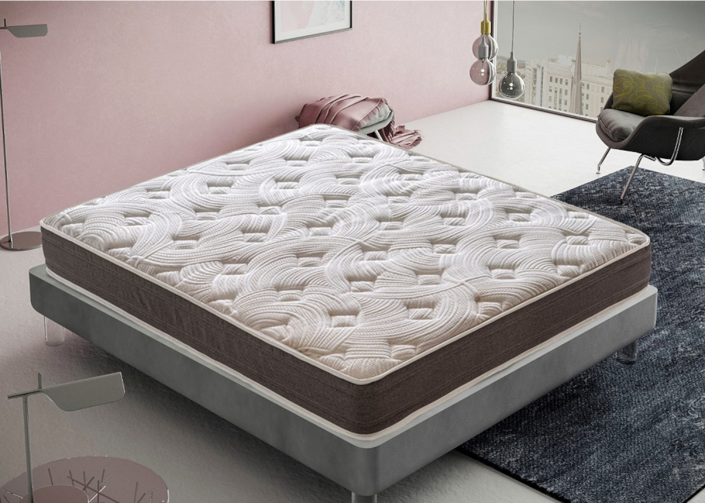 Materasso Piazza e Mezza 140x190 in Memory Foam - Alto 15 cm 13 Zone di Comfort - Rigidità  H3 - Ortopedico