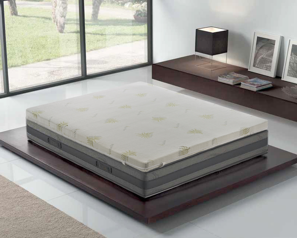 Topper Piazza e Mezza 120x200 in memory foam 10 cm con rivestimento in aloe vera sfoderabile